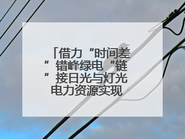 借力“时间差”错峰绿电“链”接日光与灯光 电力资源实现“时空腾挪”