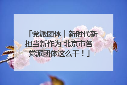 党派团体｜新时代新担当新作为 北京市各党派团体这么干！