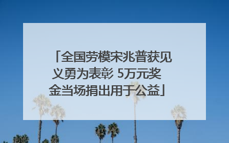 全国劳模宋兆普获见义勇为表彰 5万元奖金当场捐出用于公益