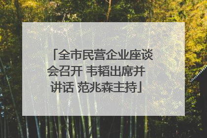 全市民营企业座谈会召开 韦韬出席并讲话 范兆森主持