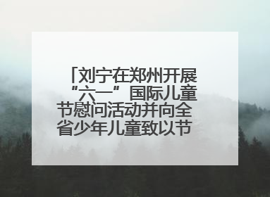 刘宁在郑州开展“六一”国际儿童节慰问活动并向全省少年儿童致以节日祝福