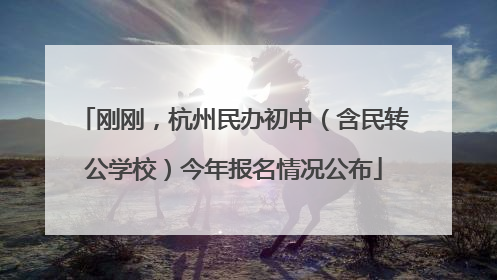 刚刚，杭州民办初中（含民转公学校）今年报名情况公布