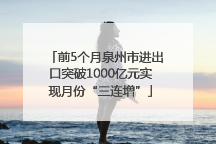 前5个月泉州市进出口突破1000亿元实现月份“三连增”
