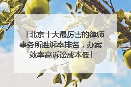 北京十大最厉害的律师事务所胜诉率排名，办案效率高诉讼成本低