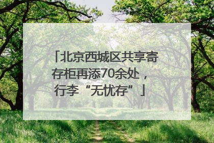 北京西城区共享寄存柜再添70余处，行李“无忧存”