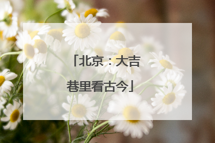 北京：大吉巷里看古今