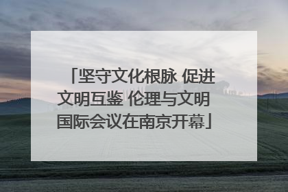 坚守文化根脉 促进文明互鉴 伦理与文明国际会议在南京开幕