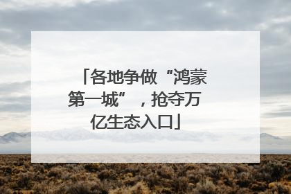 各地争做“鸿蒙第一城”，抢夺万亿生态入口
