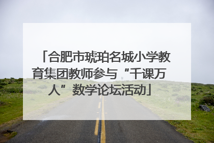 合肥市琥珀名城小学教育集团教师参与“千课万人”数学论坛活动