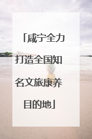 咸宁全力打造全国知名文旅康养目的地