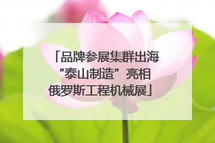 品牌参展集群出海 “泰山制造”亮相俄罗斯工程机械展