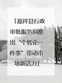 嘉祥县行政审批服务局推出“个转企一件事”带动市场新活力