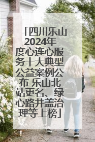 四川乐山2024年度心连心服务十大典型公益案例公布 乐山北站更名、绿心路井盖治理等上榜