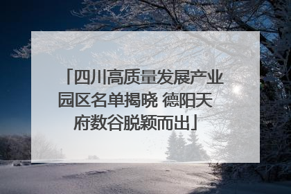 四川高质量发展产业园区名单揭晓 德阳天府数谷脱颖而出