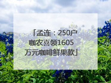 孟连：250户咖农喜领1605万元咖啡鲜果款