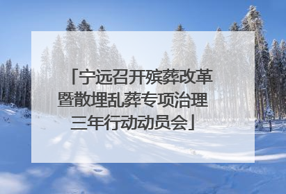 宁远召开殡葬改革暨散埋乱葬专项治理三年行动动员会