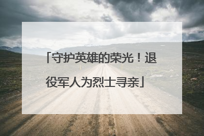 守护英雄的荣光！退役军人为烈士寻亲