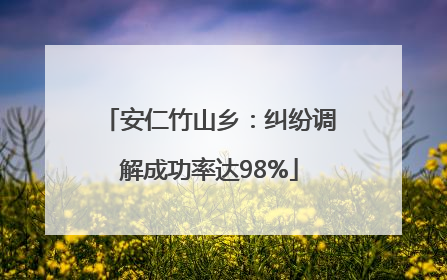 安仁竹山乡：纠纷调解成功率达98%