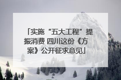 实施“五大工程”提振消费 四川这份《方案》公开征求意见