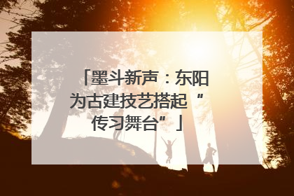 墨斗新声：东阳为古建技艺搭起“传习舞台”