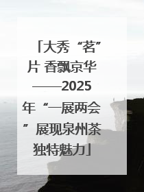 大秀“茗”片 香飘京华——2025年“一展两会”展现泉州茶独特魅力