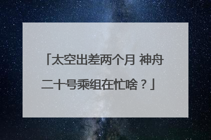 太空出差两个月 神舟二十号乘组在忙啥？