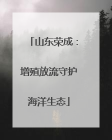 山东荣成：增殖放流守护海洋生态