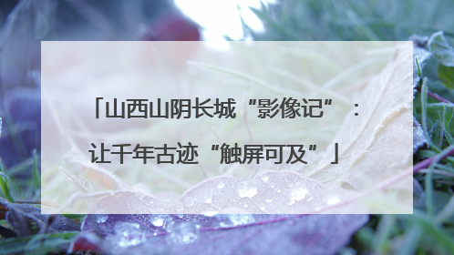 山西山阴长城“影像记”：让千年古迹“触屏可及”