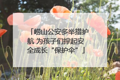 崂山公安多举措护航 为孩子们撑起安全成长“保护伞”