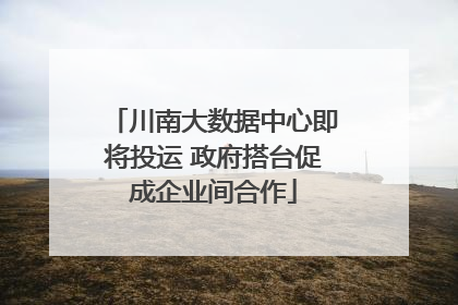 川南大数据中心即将投运 政府搭台促成企业间合作