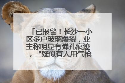 已报警！长沙一小区多户玻璃爆裂，业主称明显有弹孔痕迹，“疑似有人用气枪打鸟造成”