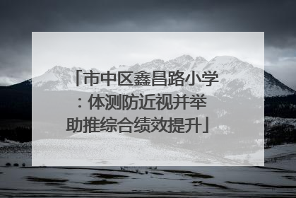 市中区鑫昌路小学：体测防近视并举 助推综合绩效提升
