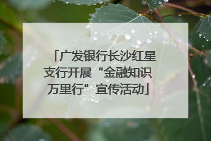 广发银行长沙红星支行开展“金融知识万里行”宣传活动