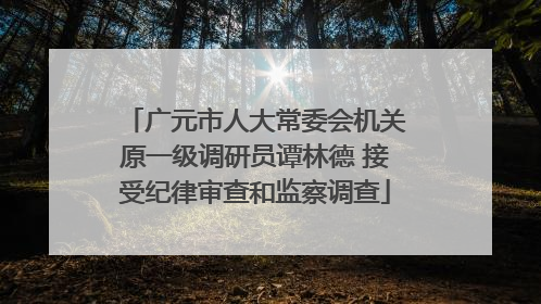 广元市人大常委会机关原一级调研员谭林德 接受纪律审查和监察调查