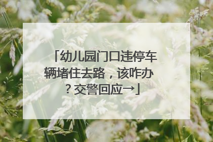 幼儿园门口违停车辆堵住去路，该咋办？交警回应→