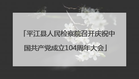 平江县人民检察院召开庆祝中国共产党成立104周年大会