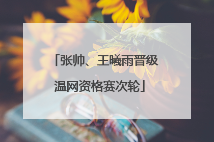 张帅、王曦雨晋级温网资格赛次轮