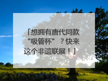 想拥有唐代同款“吸管杯”？快来这个非遗联展！