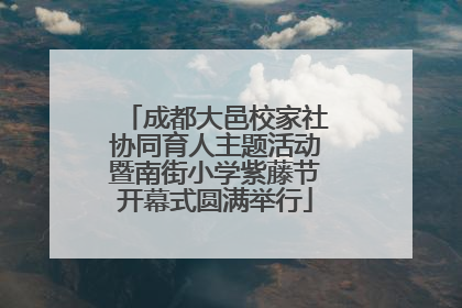 成都大邑校家社协同育人主题活动暨南街小学紫藤节开幕式圆满举行