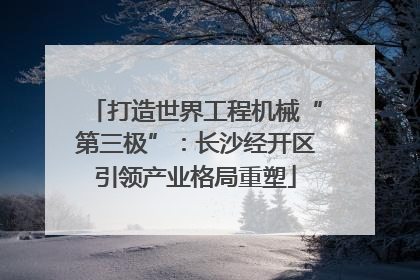 打造世界工程机械“第三极”：长沙经开区引领产业格局重塑
