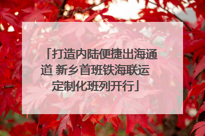 打造内陆便捷出海通道 新乡首班铁海联运定制化班列开行