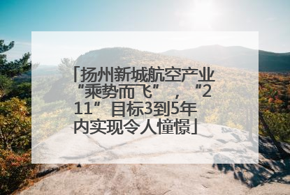 扬州新城航空产业“乘势而飞”，“211”目标3到5年内实现令人憧憬