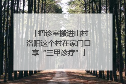 把诊室搬进山村 洛阳这个村在家门口享“三甲诊疗”