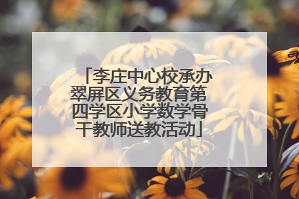 李庄中心校承办翠屏区义务教育第四学区小学数学骨干教师送教活动