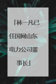 林一凡已任国网山东电力公司董事长