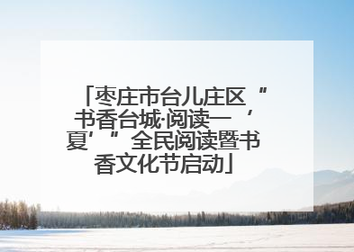 枣庄市台儿庄区“书香台城·阅读一‘夏’”全民阅读暨书香文化节启动