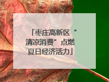 枣庄高新区“清凉消费”点燃夏日经济活力