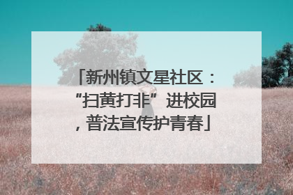 新州镇文星社区：“扫黄打非”进校园，普法宣传护青春