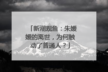 新潮观鱼：朱媛媛的离世，为何触动了普通人？
