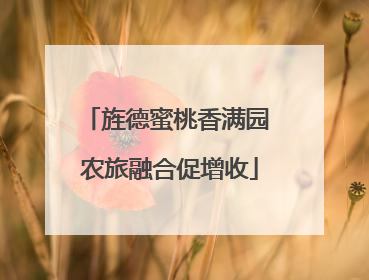 旌德蜜桃香满园 农旅融合促增收